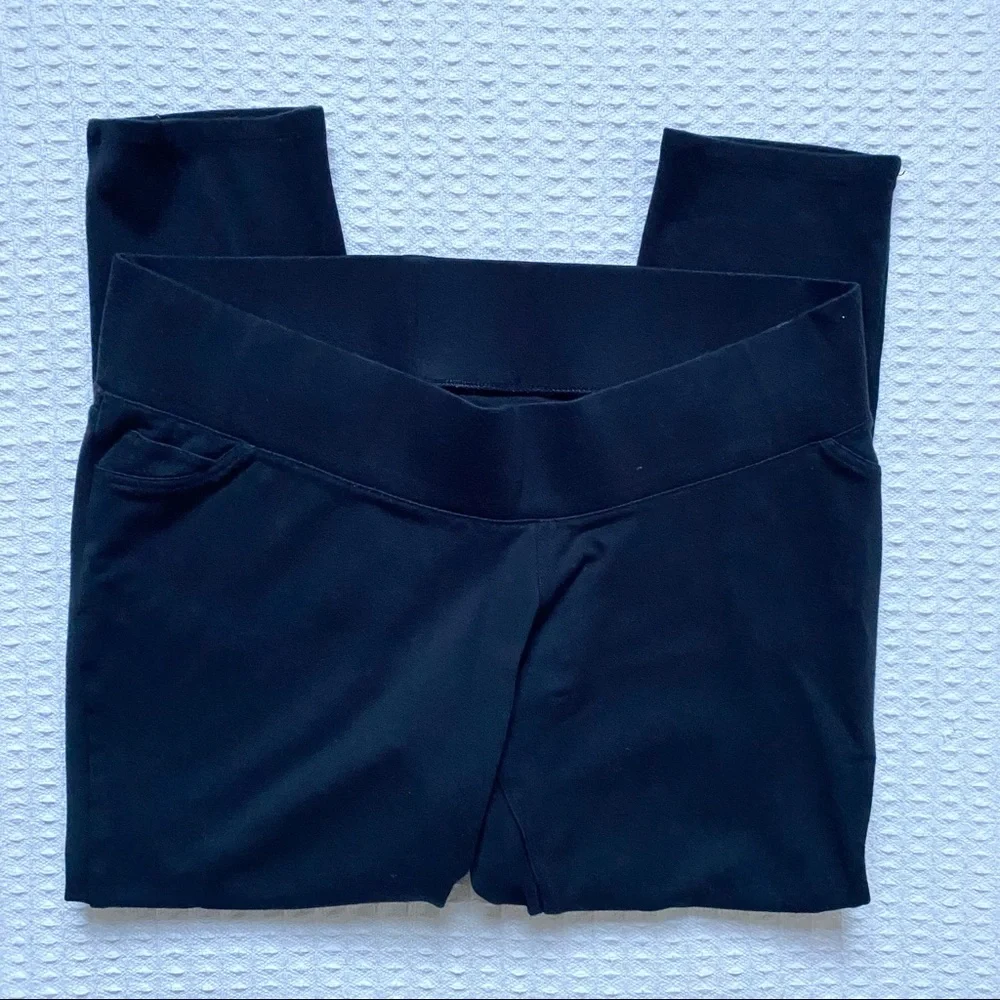 Isabel Maternity black stretch knit skinny pants size Large